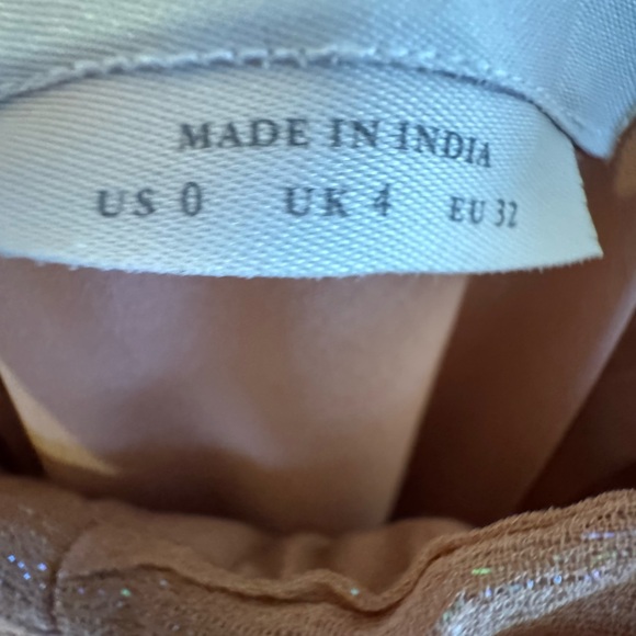 Anthropologie x BHLDN Jessa Asymmetrical Ruffled Metallic Drop Waist Gown 0 - Picture 13 of 15